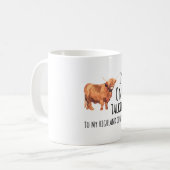 Highland Cow Illustration Majestic Scottish Cattle Kaffeetasse (Vorderseite Links)