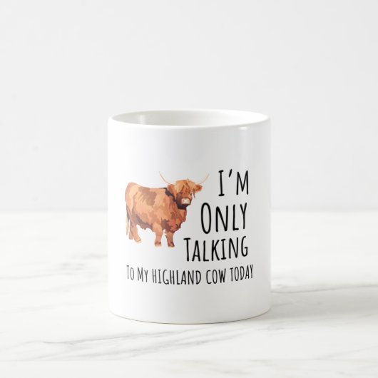 Highland Cow Illustration Majestic Scottish Cattle Kaffeetasse (Mittel)