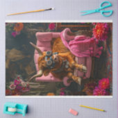 Highland Cow in Boho Style Decoupage Seidenpapier (Basteln)