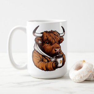 Highland Cow in Jacket Genießen Sie einen gemütlic Kaffeetasse