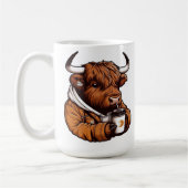 Highland Cow in Jacket Genießen Sie einen gemütlic Kaffeetasse (Links)