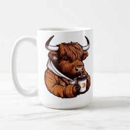 Highland Cow in Jacket Genießen Sie einen gemütlic Kaffeetasse