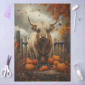 Highland Cow in Pumpkin Patch Decoupage Seidenpapier (Basteln)