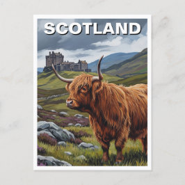Highland Cow in Schottland Travel Postkarte