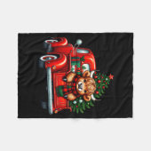 Highland Cow In Truck Farm Farmer Christmas Cow Ca Fleecedecke (Vorderseite (Horizontal))