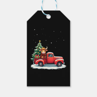 Highland Cow in Truck Farm Farmer Christmas Cow Ca Geschenkanhänger