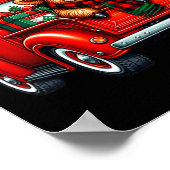 Highland Cow In Truck Farm Farmer Christmas Cow Ca Poster (Ecke)