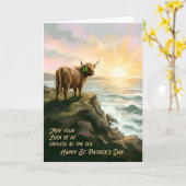 Highland Cow Irish Blessing St. Patricks Day  Karte (Gelbe Blume)