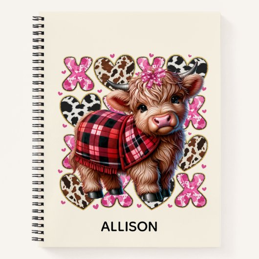 Highland Cow Journal Notizblock (Vorderseite)