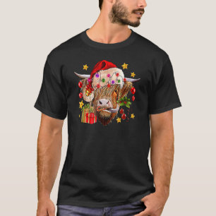 Highland Cow Joy Weihnachtsmannmütze Christmas Lig T-Shirt