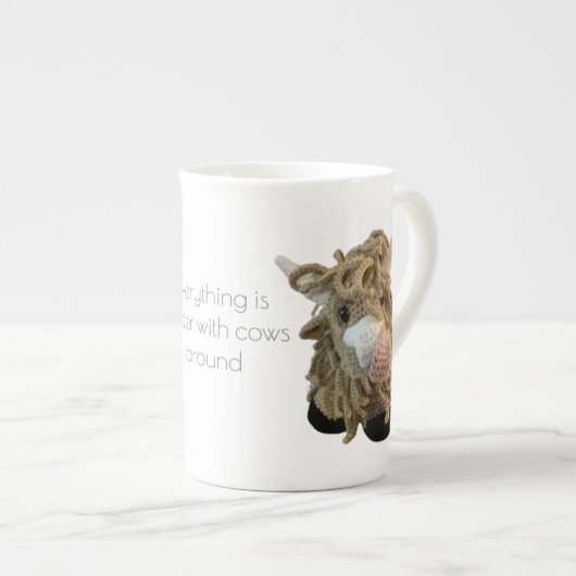 Highland Cow Jumbo-Tasse Porzellantasse (Vorderseite Rechts)