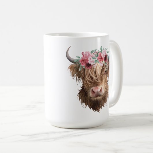 Highland Cow Kaffeetasse (VorderseiteRechts)