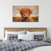 Highland Cow Leinwanddruck (Insitu (Schlafzimmer))