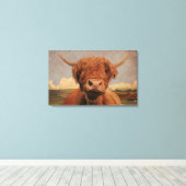Highland Cow Leinwanddruck (Insitu (Holzboden))