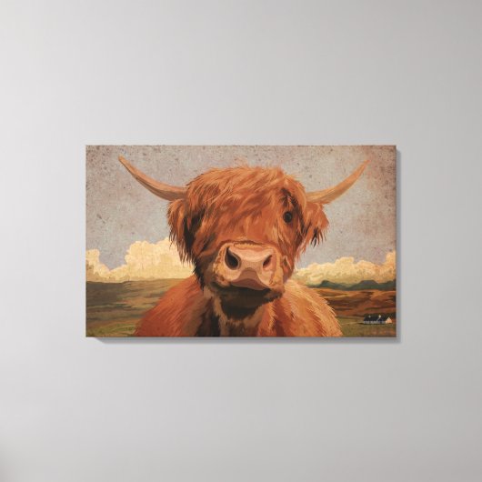 Highland Cow Leinwanddruck (Vorderseite)