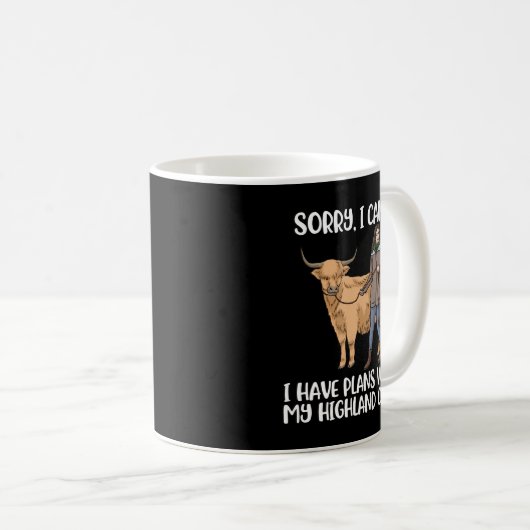 Highland Cow Lover Women Scottish Highland Cow Kaffeetasse (VorderseiteRechts)
