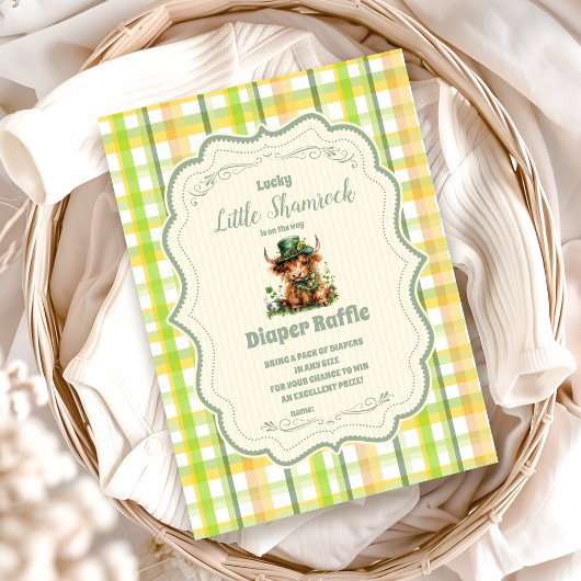 Highland Cow Lucky Little Kleeblatt Diapper Raffl Begleitkarte