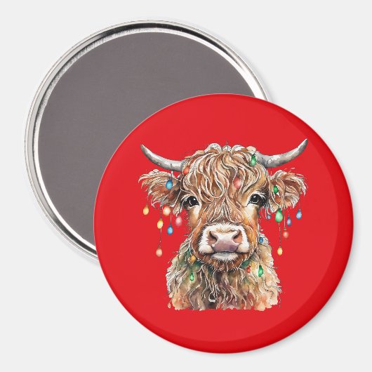 Highland Cow Magnet (Vorderseite/Rückseite)