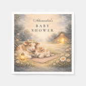 Highland Cow Meadow Baby Shower Serviette (Vorderseite)