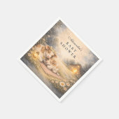 Highland Cow Meadow Baby Shower Serviette (Ecke)