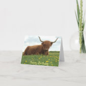 Highland Cow Meadow Birthday Card Karte (Vorderseite)