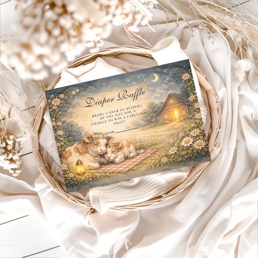 Highland Cow Meadow Diapper Raffle Begleitkarte