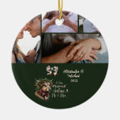 Highland Cow Merry Christmas Mrs and Mr 5 Photo Keramik Ornament (Vorne)