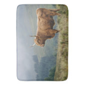 Highland Cow Misty Morning Badematte (Vorderseite Vertikal)