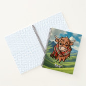 Highland Cow mit Bruce Tartan Scarf Notizblock (Innenseite)