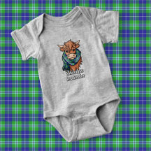 Highland Cow mit Douglas Tartan Scarf