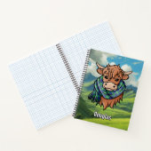 Highland Cow mit Douglas Tartan Scarf Notizblock (Innenseite)