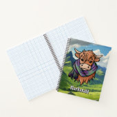 Highland Cow mit Macdonald Tartan Scarf Notizblock (Innenseite)