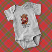 Highland Cow mit MacDonald von Keppoch Scarf Baby Strampler