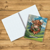Highland Cow mit MacGregor Tartan Scarf Notizblock