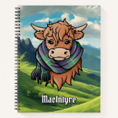 Highland Cow mit MacIntyre Tartan Scarf Notizblock (Vorderseite)