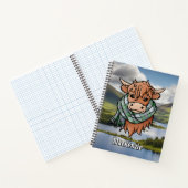 Highland Cow mit MacKenzie Dress Tartan Scarf Notizblock (Innenseite)