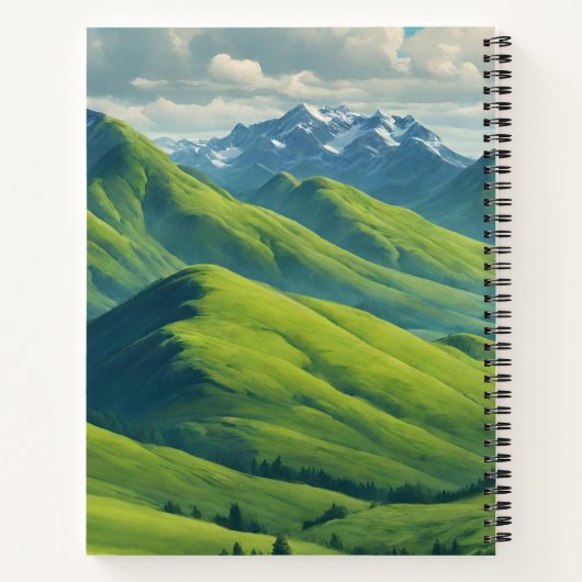 Highland Cow mit Scott Green Tartan Scarf Notizblock (Rückseite)