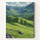 Highland Cow mit Scott Red Tartan Scarf Notizblock (Rückseite)