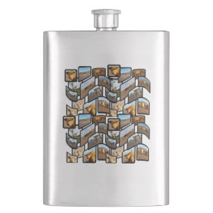 Highland Cow Montage, Klassische Hip Flask Flachmann