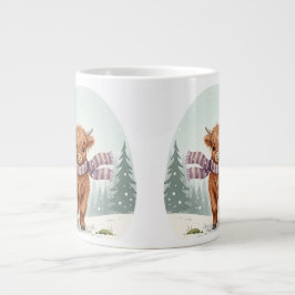 Highland Cow Mug, Cute Animal Art, Farm Animal Gif Jumbo-Tasse