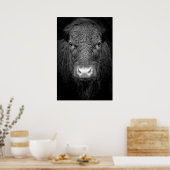 HIGHLAND COW NAH-UP - SCHWARZ UND WEISS POSTER (Küche)