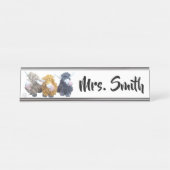 Highland Cow Name Plate Schreibtischnamensplakette (Vorderseite )