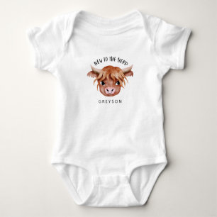 Highland Cow neu für Herd Baby Bodysuit Strampler
