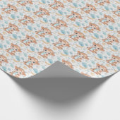 Highland Cow Niedlich Baby Watercolor Muster Geschenkpapier (Ecke)