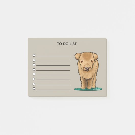 Highland Cow Note Pad Post-it Klebezettel (Vorderseite)