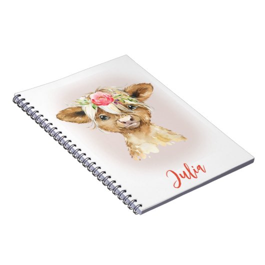 Highland Cow-Notebook Notizblock (Rechte Seite)