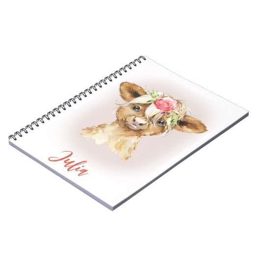 Highland Cow-Notebook Notizblock (Linke Seite)