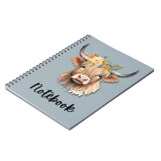 Highland Cow-Notebook Notizblock (Linke Seite)