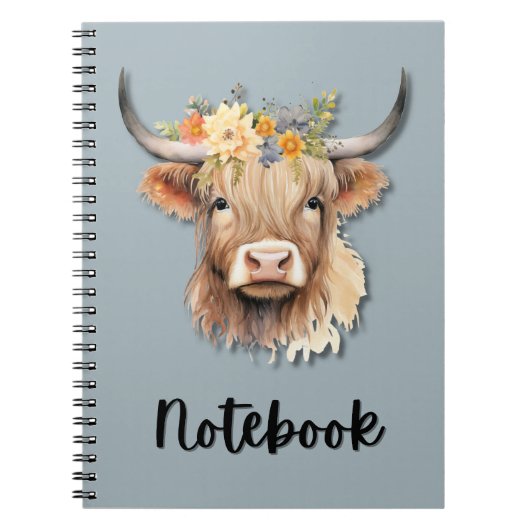 Highland Cow-Notebook Notizblock (Vorderseite)