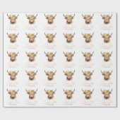 Highland Cow nur eine kleine Moody-Blume Kuh-Farm Geschenkpapier (Flach)